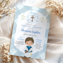 Blue Vapensköld Sailor Boy First Heliga Communion