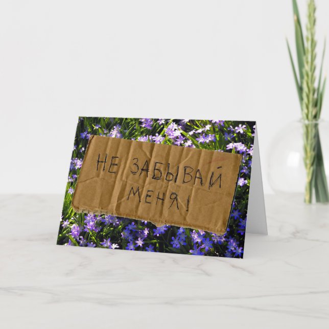 Blue Vår blommor Russian Glöm-Me-Not Kort (Framsida)