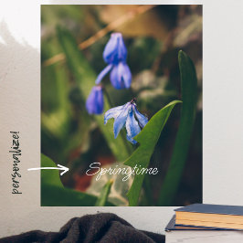 Blue Vår Flower Poster