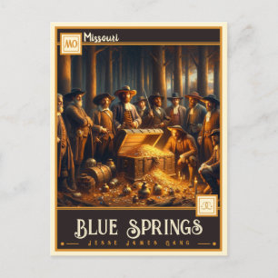 Blue Vår, Missouri VINTAGE Vykort