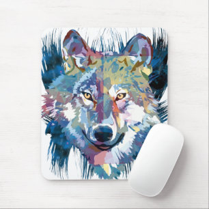 Blue Varg Mousepad Färg Varg Teckning Musmatta