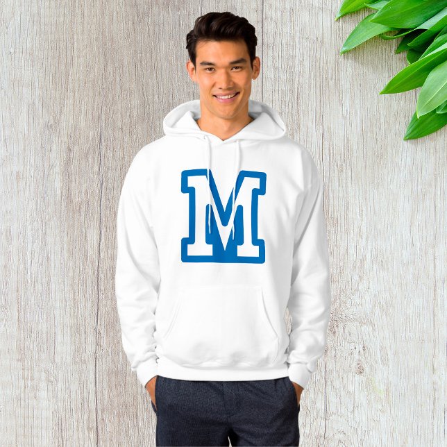 Blue Varsity Brev M Monogram Hoodie (Skapare uppladdad)
