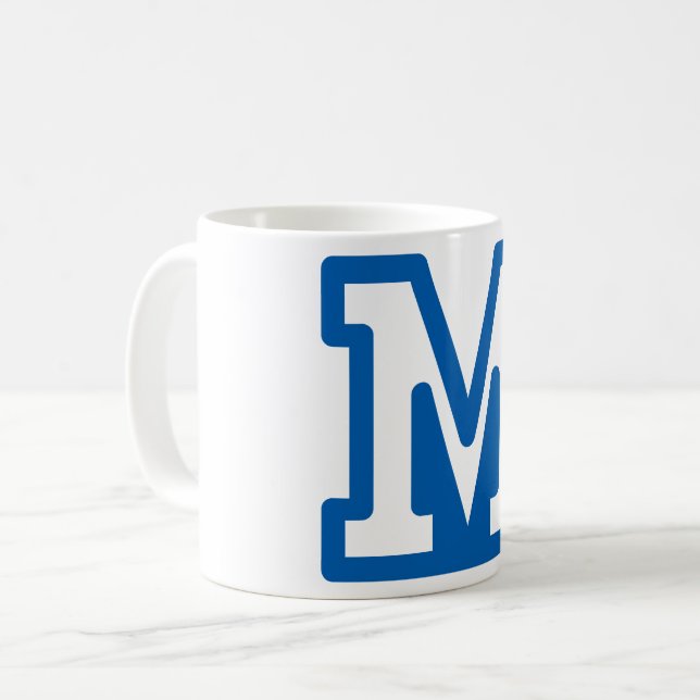 Blue Varsity Brev M Monogram Kaffemugg (Framsida vänster)