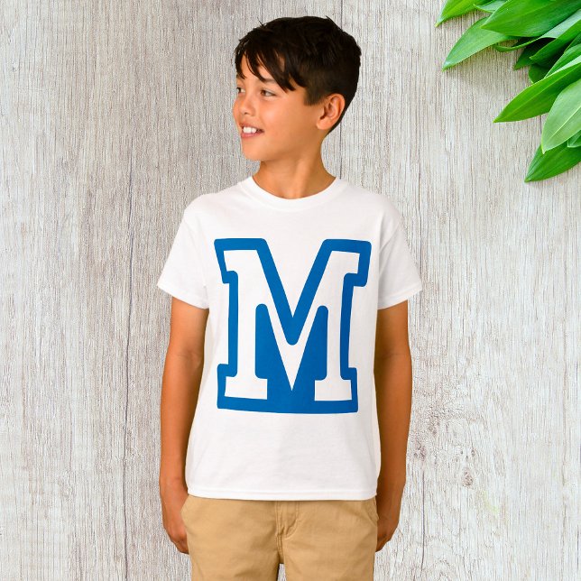 Blue Varsity Brev M Monogram T Shirt (Skapare uppladdad)