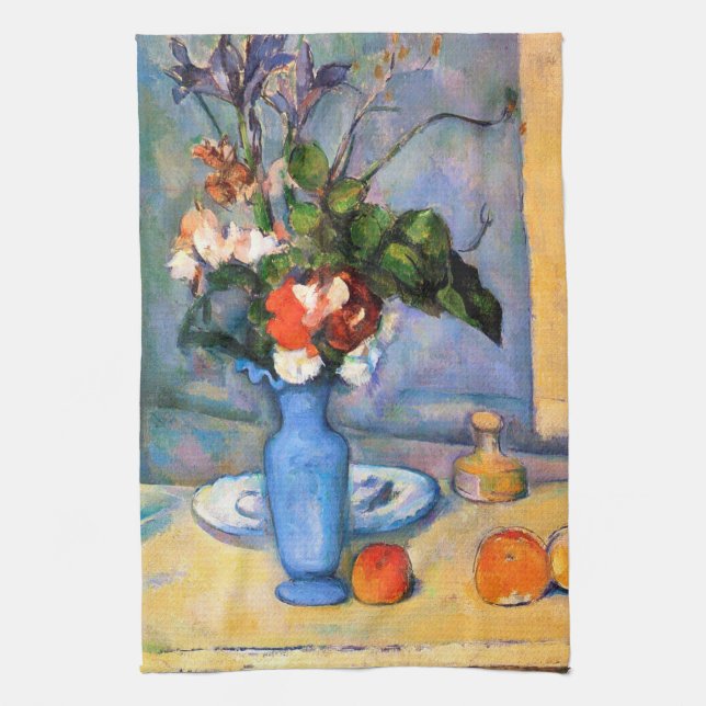 Blue Vas Flowers, Paul Cezanne Kökshandduk (Vertikal)