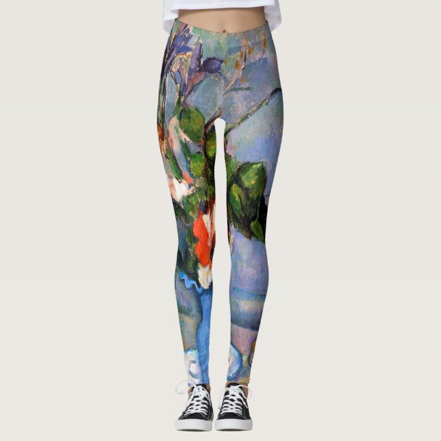 Blue Vas Flowers, Paul Cezanne Leggings (Framsida)