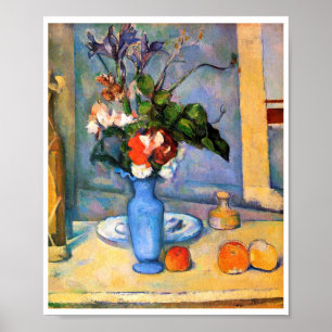 Blue Vas Flowers, Paul Cezanne Poster