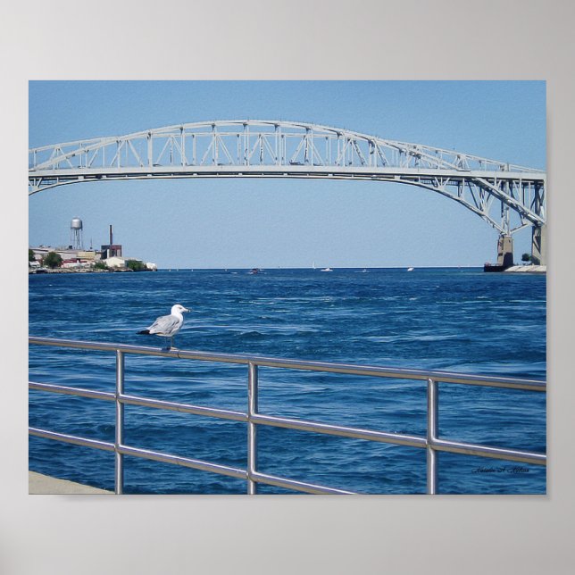 Blue Vatten Bridge, Port Huron, MI Poster (Framsidan)