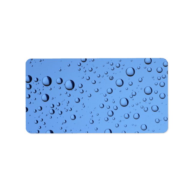Blue Vatten Bubbles Adressetikett (Framsidan)