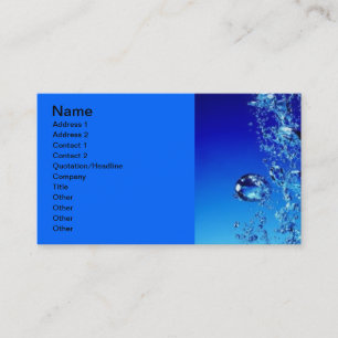 BLUE VATTEN BUBBLES VATTEN FRESH CLEAR DIGITAL REA VISITKORT