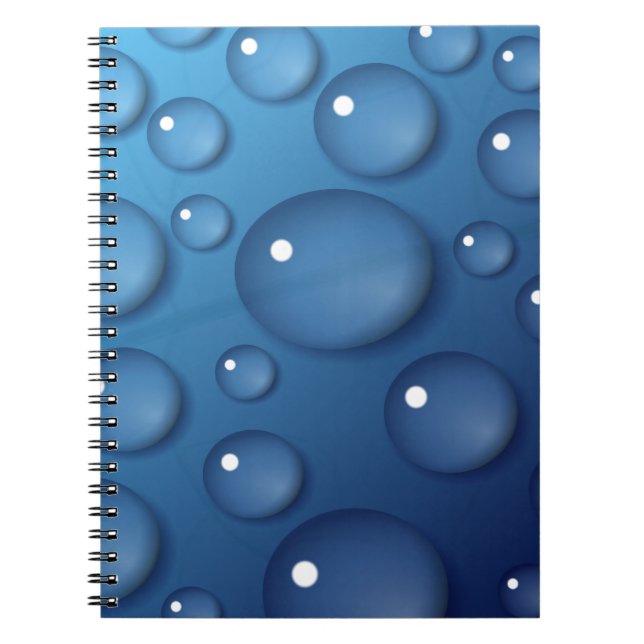 Blue Vatten Drop Struktur Anteckningsbok Med Spiral (Framsidan)