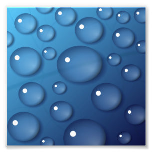 Blue Vatten Drop Struktur Fototryck