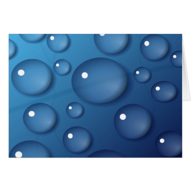 Blue Vatten Drop Struktur Hälsningskort (Framsidan Horizontal)