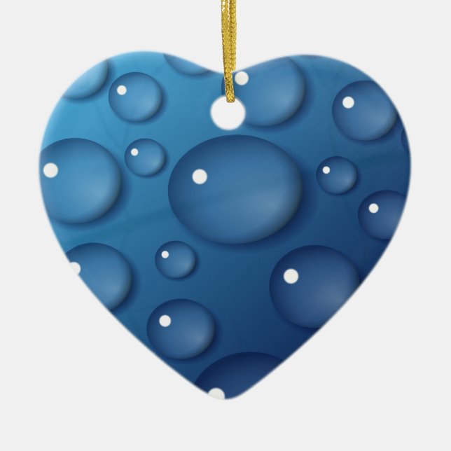 Blue Vatten Drop Struktur Julgransprydnad Keramik (Framsidan)