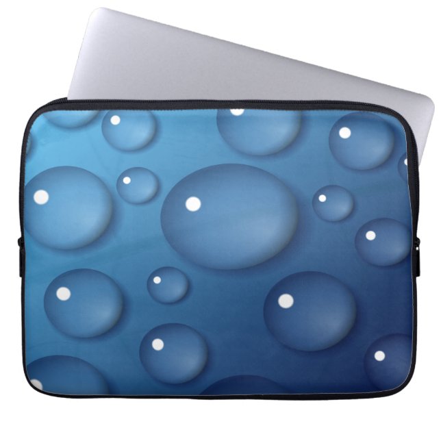 Blue Vatten Drop Struktur Laptop Sleeve (Framsidan)