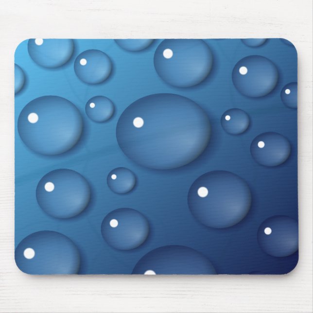 Blue Vatten Drop Struktur Musmatta (Framsidan)