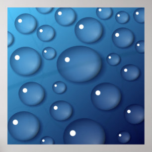 Blue Vatten Drop Struktur Poster