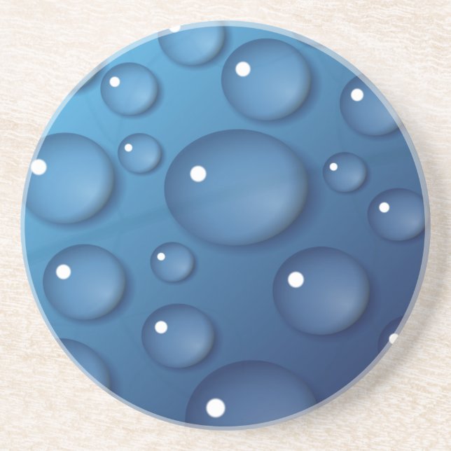 Blue Vatten Drop Struktur Underlägg Sandsten (Framsidan)