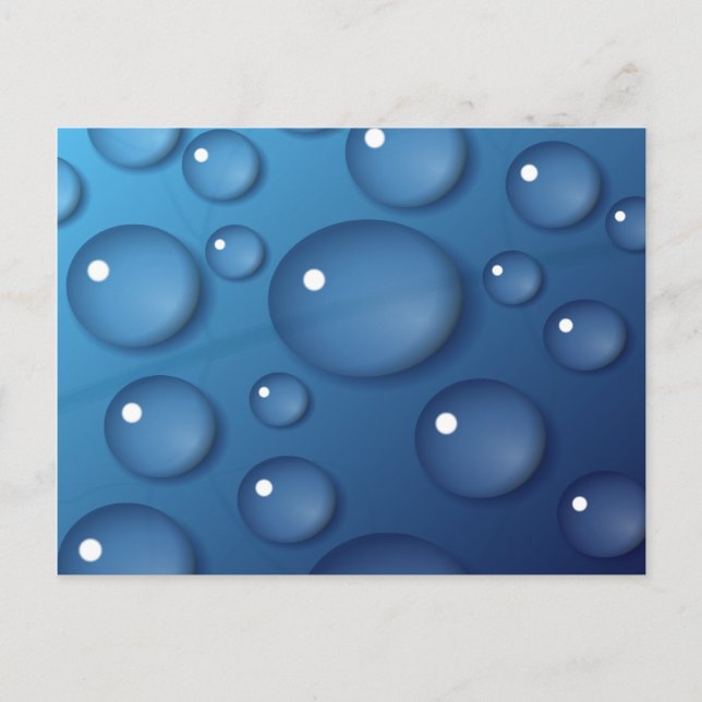 Blue Vatten Drop Struktur Vykort (Framsida)