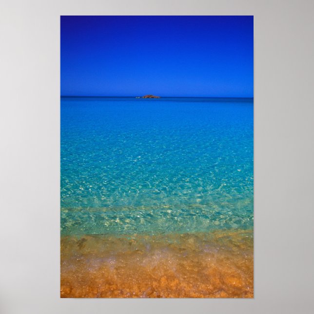Blue vatten, Exuma Islands, Bahamas. Poster (Framsidan)