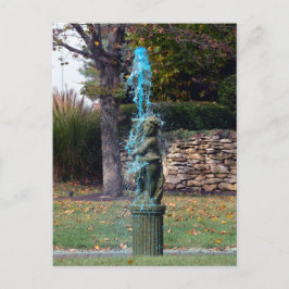 Blue Vatten Fontän Cherub Vykort