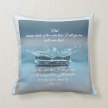 Blue Vatten Life törst aldrig Bible Verse John