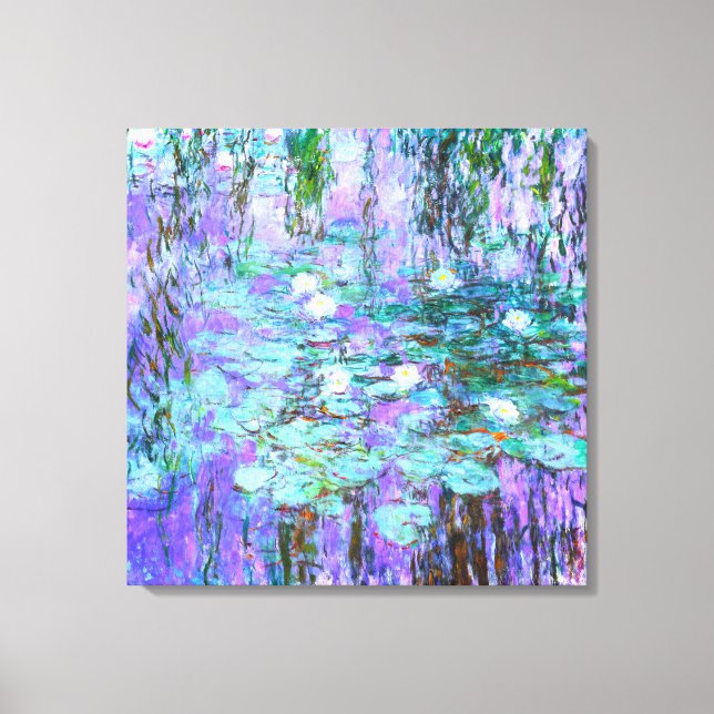 Blue Vatten Lilies av Claude Monet Canvastryck (Framsida)