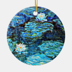 Blue Vatten Lilies by Monet Julgransprydnad Keramik