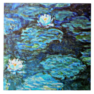 Blue Vatten Lilies by Monet Kakelplatta