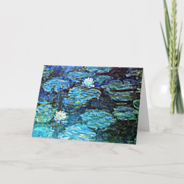 Blue Vatten-Lilies, målning av Monet, Kort (Framsida)