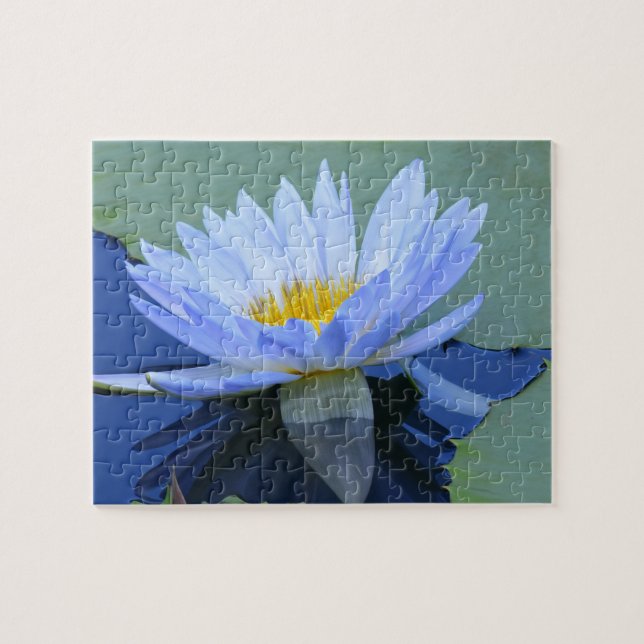 Blue Vatten Lily Puzzle Pussel (Horisontell)