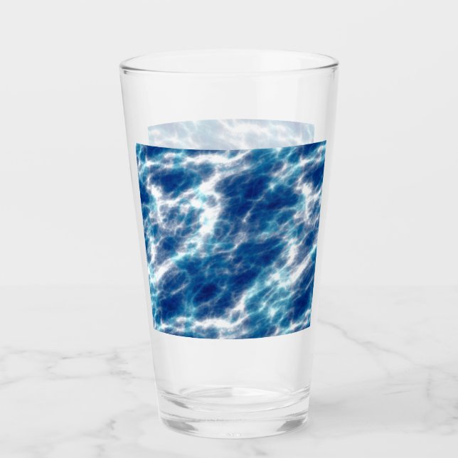 Blue Vatten Marble Glaskopp (Framsida)