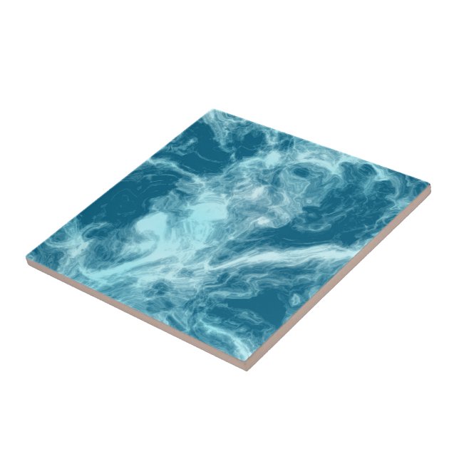 Blue Vatten Marble Kakelplatta (Sidan)