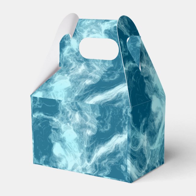 Blue Vatten Marble Presentaskar (Framsidan Sidan)