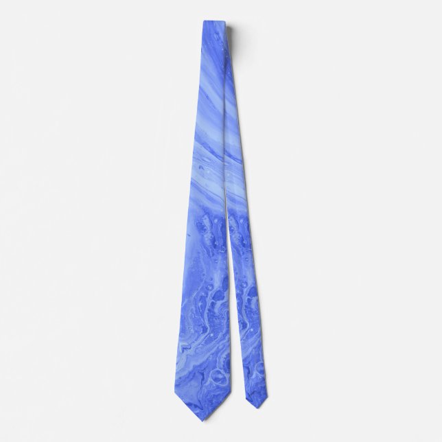 Blue Vatten Marble Stil Art Tie Slips (Framsida)