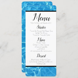 Blue Vatten Menu Inbjudningar