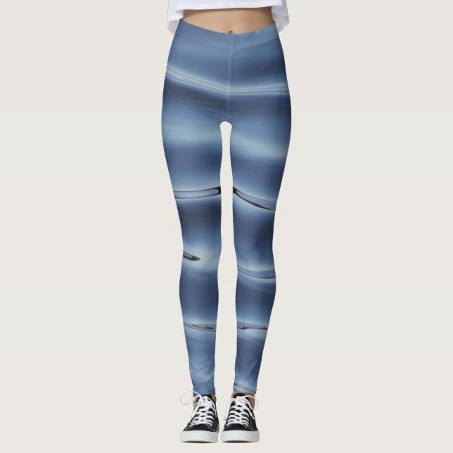 Blue vatten mönster leggings (Framsida)