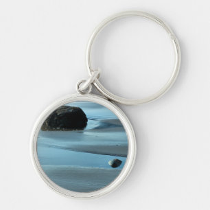 BLUE VATTEN RUND SILVERFÄRGAD NYCKELRING