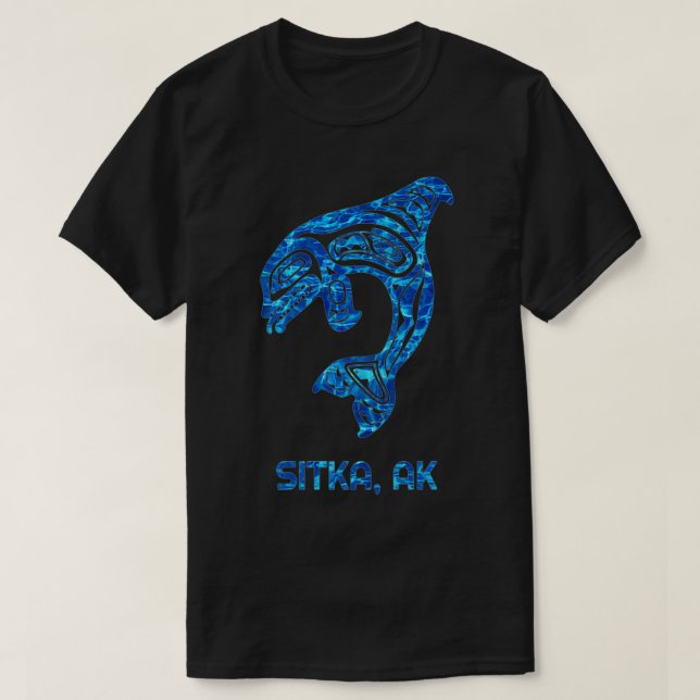 Blue Vatten Sitka Alaska SE Native American Orca K T Shirt (Design framsida)