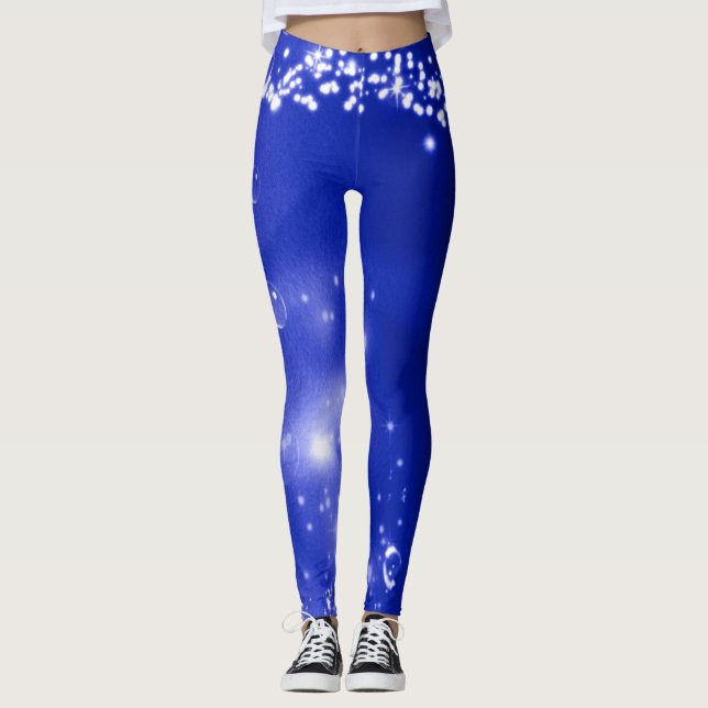 Blue Vatten Stänk Leggings (Framsida)