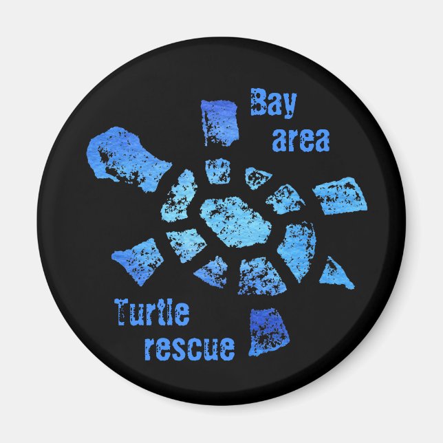 Blue Vatten Turtle Magnet (Framsidan)