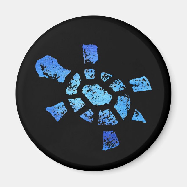 Blue Vatten Turtle Magnet (Framsidan)