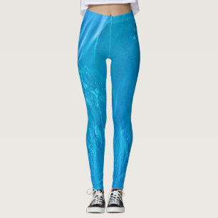 Blue vatten-våg leggings