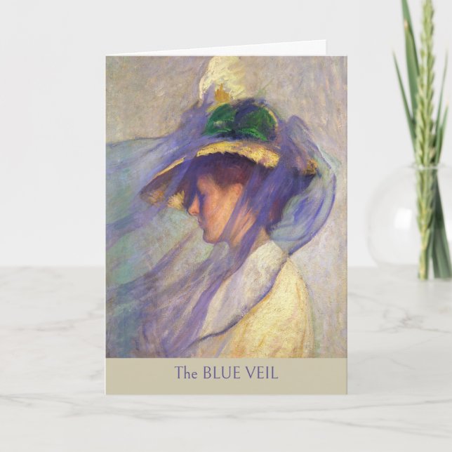 Blue Veil Edmund C Tarbell Poetic Impressionism Kort (Framsida)