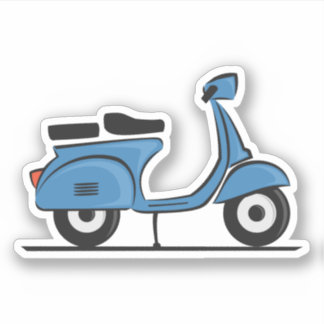 Blue vespa scooter klistermärken