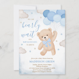Blue Vi kan bolla Baby Shower Inbjudningar