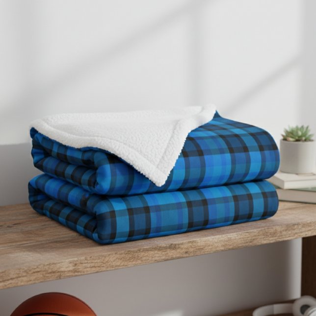 Blue Vichy Check Polar Fleece Blanket (Skapare uppladdad)