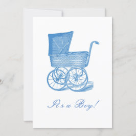 Blue Victorian Baby annons Inbjudningar