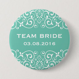 Blue Victorian Blommigt Gräns Team Bride Button Knapp