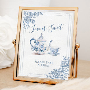 Blue Victorian Garden Möhippa Tea Kärlek är Sweet Poster
